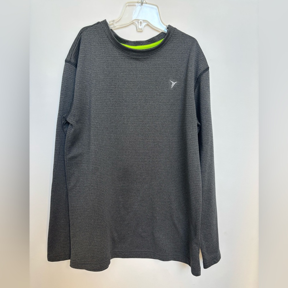 Old Navy Active Go-Dry Gray and Neon Green Shirt, boys XL